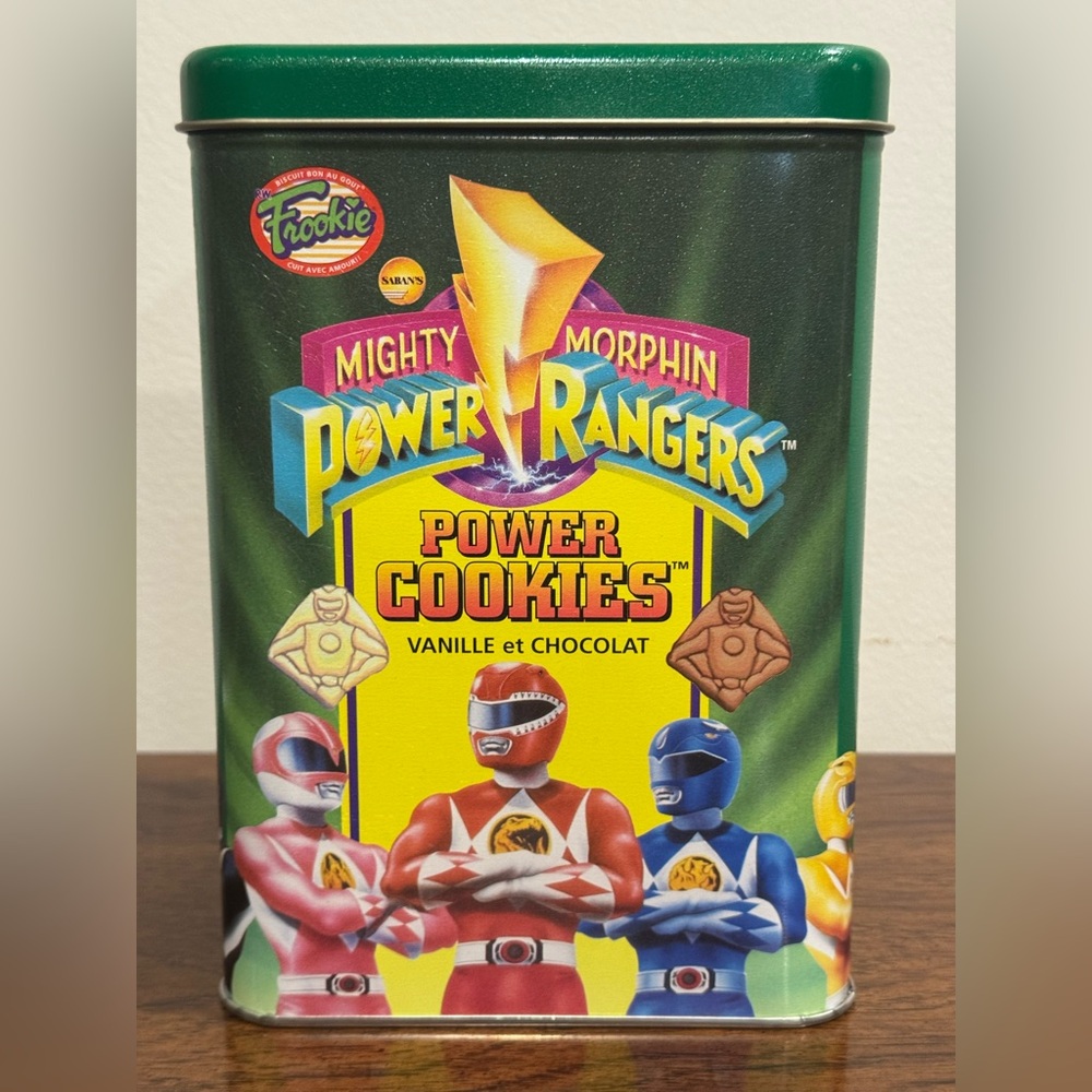 Vintage 1994 Mighty Morphin Power Rangers Power Cookies Metal Tin Frookie